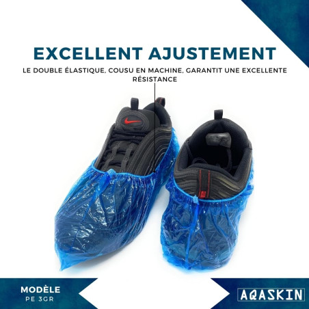 2000pcs | Couvre-chaussures jetables PE 3gr. - Haute résistance aux déchirures - Élastique renforcé - DPI Dispositifs de protect