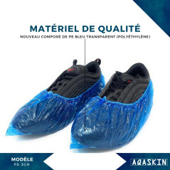 2000pcs | Couvre-chaussures jetables PE 3gr. - Haute résistance aux déchirures - Élastique renforcé - DPI Dispositifs de protect