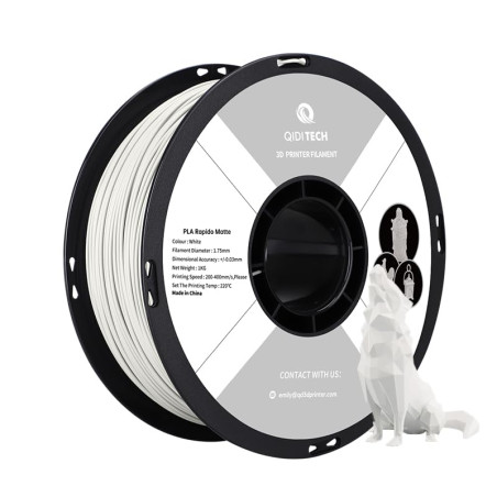QIDI TECH Filament PLA Rapido Matte 1.75mm, Filament Imprimante 3D PLA Matte 1kg (2.2lbs), Convient pour l'impression à haute vi