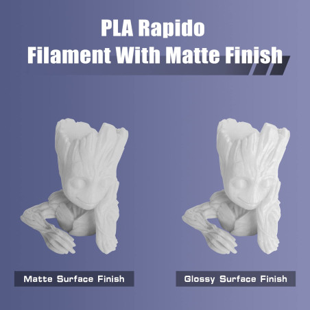 QIDI TECH Filament PLA Rapido Matte 1.75mm, Filament Imprimante 3D PLA Matte 1kg (2.2lbs), Convient pour l'impression à haute vi