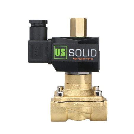 U.S. Solid 220V AC 1/2" G Electrique Électrovanne Laiton Normalement Ouvert "NO" Solenoid Valve entraînement Semi-direct Air Eau
