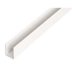 Alberts 484545 Profilé en U | plastique, en blanc | 1000 x 21 x 20 mm