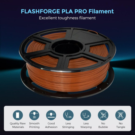FLASHFORGE Filament PLA PRO pour imprimante 3D, 1,75 mm, bobine de 1 kg, précision dimensionnelle +/- 0,02 mm pour imprimante 3D