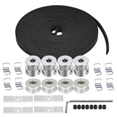 TUZUK imprimante 3D 5M GT2 Courroie de distribution 6 mm de largeur + 4 pièces 20 dents 5 mm d'alésage roue de poulie de distrib