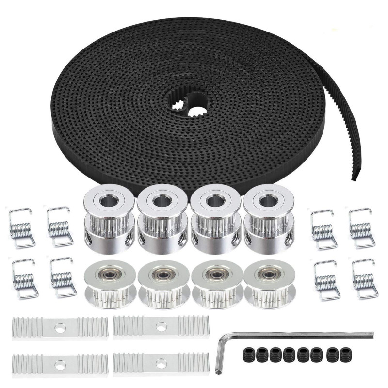 TUZUK imprimante 3D 5M GT2 Courroie de distribution 6 mm de largeur + 4 pièces 20 dents 5 mm d'alésage roue de poulie de distrib TUZUK imprimante 3D 5M GT2 Courroie de distribution 6 mm de largeur + 4 pièces 20 dents 5 mm d'alésage roue de poulie de distrib