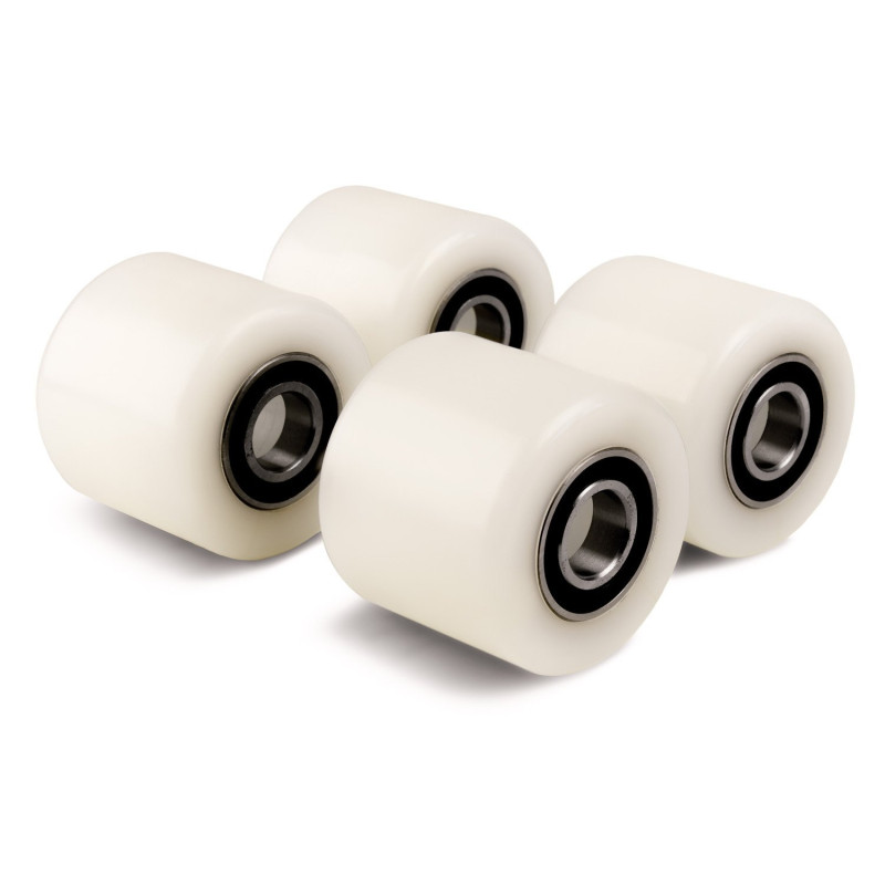 Ensemble de 4 galets de transpalette (kit de 4, diamètre de 82mm, largeur de 70mm) galet de charge en nylon/roue avec roulements Ensemble de 4 galets de transpalette (kit de 4, diamètre de 82mm, largeur de 70mm) galet de charge en nylon/roue avec roulements