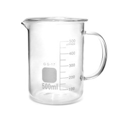 QWORK® Gradué Borosilicate Bécher De Verre avec anse, gradués 500 ml