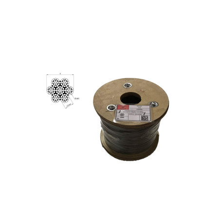 Nirosta Câble 2,5 mm en acier inoxydable souple A4 Niro 7x19 EN 1.4401 10 m