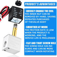 ERGAOBOY 24V DC 1/8 "BSP électrovanne d'air électrique normalement fermée avec positions à 2 voies (2V025-06)