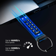 iStorage datAshur PRO 8 Go - Clé USB cryptée - Certifié FIPS 140-2 niveau 3 - Protégé par mot de passe - Résistant à la poussièr