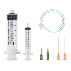 Set de seringues - 60ml Softmatik LuerLock + 10ml Softmatik Luer Syringe avec aiguille émoussée de 40mm, 2x embout de dosage et 