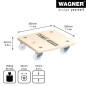 Wagner Chariot de Transport MM 1352 I 29 x 29 x 8,5 cm - Charge 250 kg - pour Objets, équipements et Meubles I Trou de préhensio
