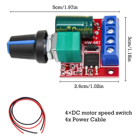 Contrôleur De Vitesse Pwm Regulateur De Vitesse Moteur Contrôleur Dc 5v 6v 12v 24v 35v Commutateur De Commande Réglable Avec Bou