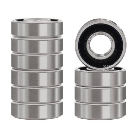 XiKe 698-2RS Roulement à Billes à Double Étanchéité 8x19x6mm Acier au Chrome et Pré-lubrifiés, 698RS Roulements à billes miniatu