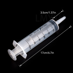 Grand cylindre en plastique de 60 ml avec tuyau pour laboratoires scientifiques, arrosage de jardin, industrie (3, 60 ml).