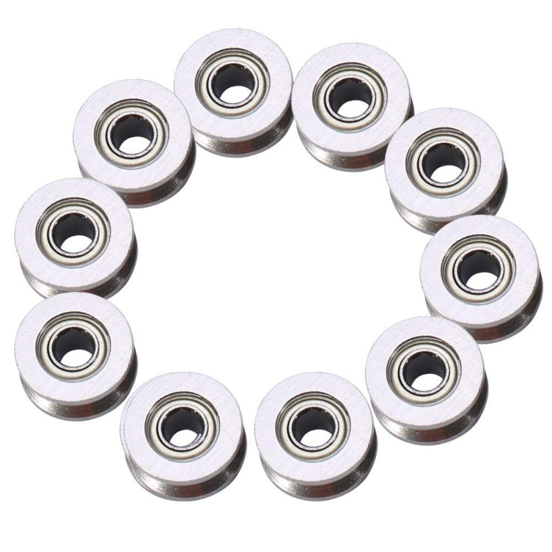 Ausla Roulement à Billes en Acier V624ZZ avec Rainure en V, Mini Roulements pour Système de Mouvement Linéaire de Rail, 4 x 13 x
