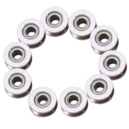 Ausla Roulement à Billes en Acier V624ZZ avec Rainure en V, Mini Roulements pour Système de Mouvement Linéaire de Rail, 4 x 13 x
