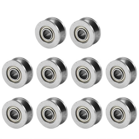 Ausla Roulement à Billes en Acier V624ZZ avec Rainure en V, Mini Roulements pour Système de Mouvement Linéaire de Rail, 4 x 13 x