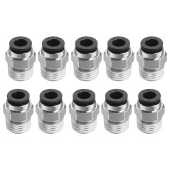 Heschen Raccords Rapides PC6-02 6mm Push In Joint Thread Mâle 1/4 "Connecteur Pneumatique Raccords Rapides 10 Pcs