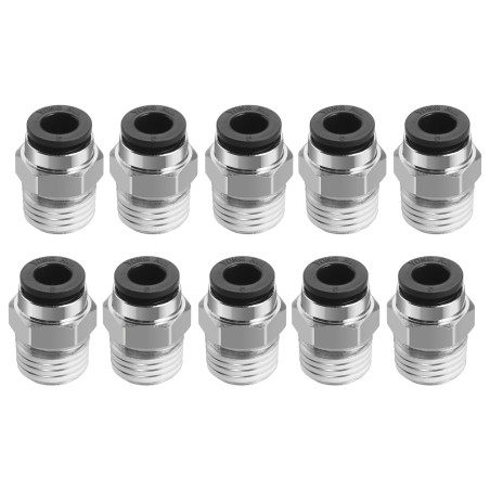 Heschen Raccords Rapides PC6-02 6mm Push In Joint Thread Mâle 1/4 "Connecteur Pneumatique Raccords Rapides 10 Pcs