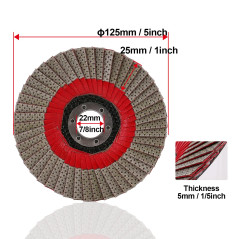 HOMESOM 5 pouces 1 pc 60 meules à grain disque abrasif de ponçage à lamelles pour meuleuse d'angle tampon de ponçage diamant