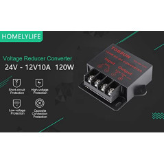 HOMELYLIFE DC 24V à 12V 10A 120W Convertisseur de puissance Régulateur abaisseur pour transformateur basse tension de voiture (2
