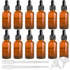 INHEMING 30ml Flacon Compte-gouttes Verre, Marron Flacon Vides avec Pipettes Verre, pour Huiles Essentielles, Aromathérapie, Liq