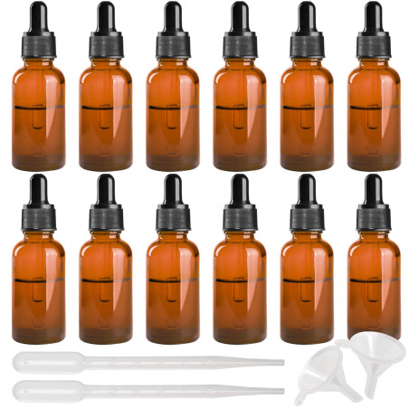 INHEMING 30ml Flacon Compte-gouttes Verre, Marron Flacon Vides avec Pipettes Verre, pour Huiles Essentielles, Aromathérapie, Liq