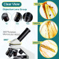 MAXLAPTER Microscope 2000x à LED avec Règle Mobile - Optique de Laboratoire avec Lames Préparées et Vierges - Adaptateur de Lent MAXLAPTER Microscope 2000x à LED avec Règle Mobile - Optique de Laboratoire avec Lames Préparées et Vierges - Adaptateur de Lent