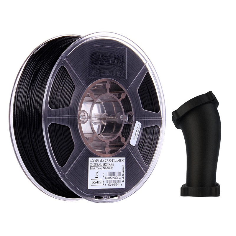 eSUN Nylon Fibre de Carbone Filament 1.75mm, Imprimante 3D Filament PA-CF, Précision Dimensionnelle +/- 0.05mm, 1KG Bobine (2.2 eSUN Nylon Fibre de Carbone Filament 1.75mm, Imprimante 3D Filament PA-CF, Précision Dimensionnelle +/- 0.05mm, 1KG Bobine (2.2