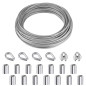 YSDMY Kit de Suspension avec Corde en Acier Inoxydable 10M, Câble Métallique 2mm Enduit de Nylon, Clips M2, Cosses et Manchons à YSDMY Kit de Suspension avec Corde en Acier Inoxydable 10M, Câble Métallique 2mm Enduit de Nylon, Clips M2, Cosses et Manchons à