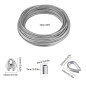 YSDMY Kit de Suspension avec Corde en Acier Inoxydable 10M, Câble Métallique 2mm Enduit de Nylon, Clips M2, Cosses et Manchons à YSDMY Kit de Suspension avec Corde en Acier Inoxydable 10M, Câble Métallique 2mm Enduit de Nylon, Clips M2, Cosses et Manchons à