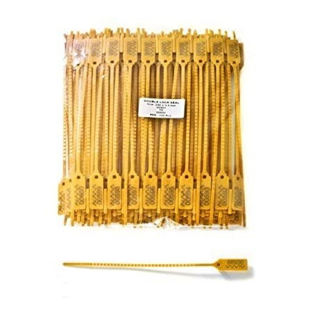100 SCELLÉS PLASTIQUES DE SÉCURITÉ - LONGUEUR TOTALE 20 CM. - Matière polypropylène - Numérotation consécutive
