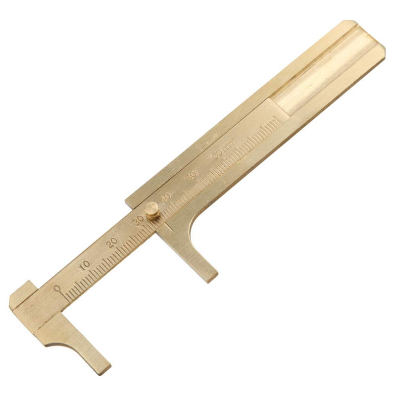 Hztyyier Pied à Coulisse en Laiton 80mm, Calibre Coulissant Vernier, étrier de Poche Précis pour Mesures Rapides en Atelier ou s Hztyyier Pied à Coulisse en Laiton 80mm, Calibre Coulissant Vernier, étrier de Poche Précis pour Mesures Rapides en Atelier ou s