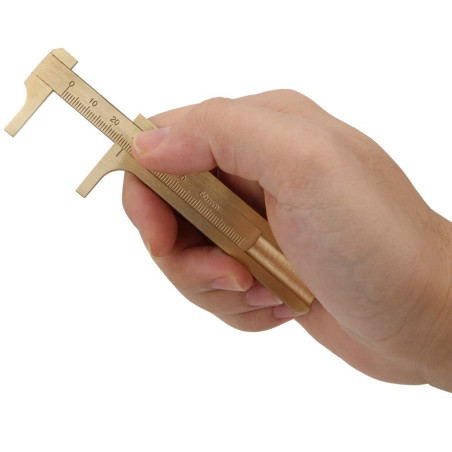 Hztyyier Pied à Coulisse en Laiton 80mm, Calibre Coulissant Vernier, étrier de Poche Précis pour Mesures Rapides en Atelier ou s