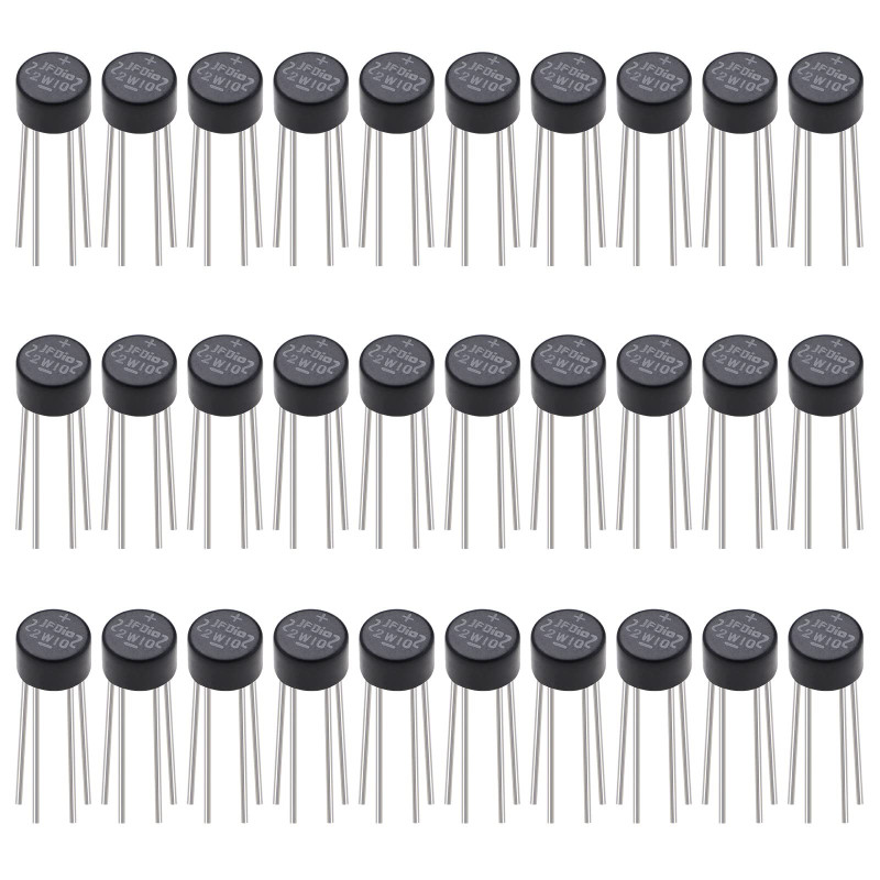 The Lord of the Tools 30pcs 2W10 2A 1000V Diodes Redresseur en Pont Axiales 1000 Volts Pleine Onde Silicone Pont Diodes Redresse