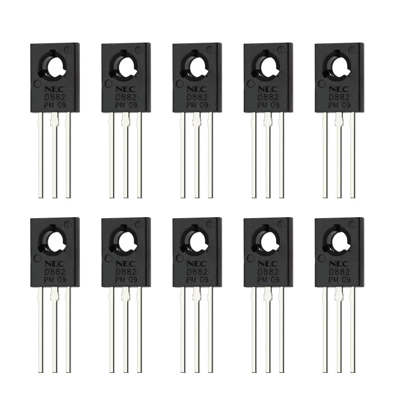 Create idea 10pcs NPN Transistor en Silicon Power Transistor 3Pin à Usage Général NEC TO-126 Produits Semi-conducteurs 2SD882 40