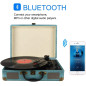 Platine Vinyle stéréo Portable, Tourne-Disque Bluetooth 3 Vitesses (33 1/3, 45 et 78 TR/Min) avec Haut-parleurs intégrés, phonog Platine Vinyle stéréo Portable, Tourne-Disque Bluetooth 3 Vitesses (33 1/3, 45 et 78 TR/Min) avec Haut-parleurs intégrés, phonog