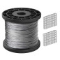 Oranlife Câble en acier inoxydable 304 1/16 noyau brins de 100 m, résistance à la rupture de 167 kg avec 100 manchons à sertir e