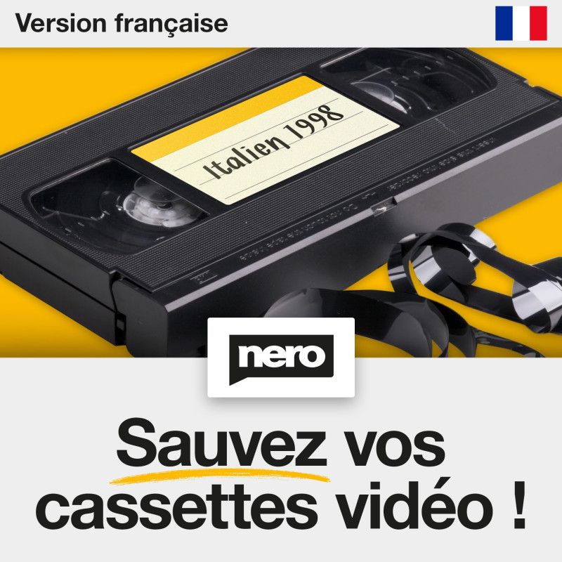 Nero Sauvegarder vos cassettes vidéo – Numériser VHS, S-VHS et Hi8 sans connaissances techniques | Logiciel de montage inclus | Nero Sauvegarder vos cassettes vidéo – Numériser VHS, S-VHS et Hi8 sans connaissances techniques | Logiciel de montage inclus |