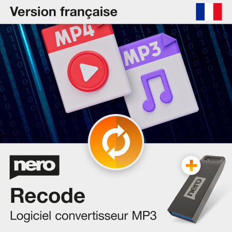 Nero Recode sur Clé USB | Convertisseur MP3 & MP4 | Logiciel Audio et Vidéo | Convertir MP4, AVI, MOV, MP3, WAV, FLAC | Ripper D