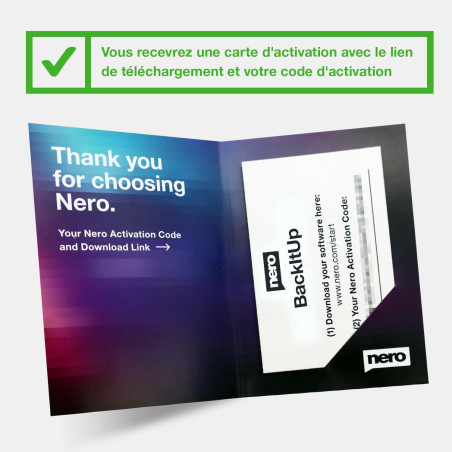 Logiciel sauvegarde Nero BackItUp avec clé USB | Sauvegarde automatique, Cloud & Restauration données | Licence à vie | 1 PC | W
