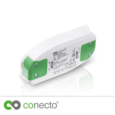 conecto transformateur d'alimentation LED | Transformateur LED 12 volts pour ampoules et lampes LED jusqu'à 8 watts, Blanc/Vert