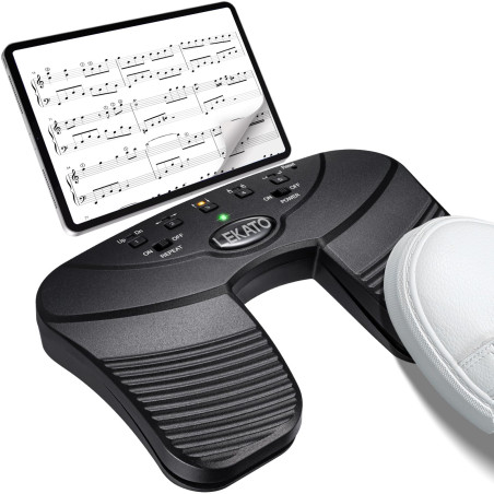 LEKATO Bluetooth Page Turning Pédale Silencieux Partitions Page Turner Pédale pour Tablette et Téléphone
