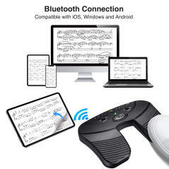 LEKATO Bluetooth Page Turning Pédale Silencieux Partitions Page Turner Pédale pour Tablette et Téléphone