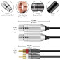 J&D 2 RCA Mâle vers 2 XLR Femelle Câble, Câble Audio HiFi Asymétrique Double XLR vers RCA Cordon Stéréo D'interconnexion pour Ha
