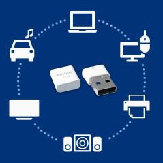 Philips Pico Édition High Speed clé USB 2.0 32 Go Ultra Small pour PC, Ordinateur Portable, Smart TV, Audio pour Voitures et Aut