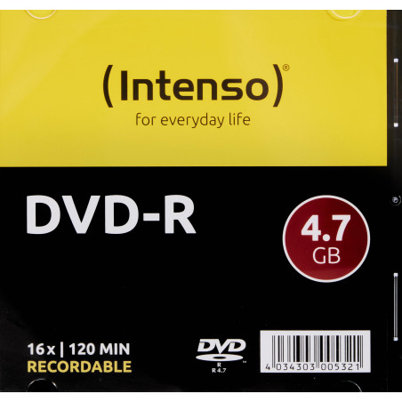 1x10 Intenso DVD-R 4,7GB 16x Speed, Slim Case