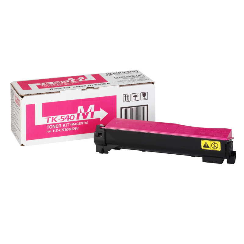 Toner Kyocera TK-540M d'origine. Magenta, 4 000 pages ISO 19752, compatible imprimante ECOSYS FS-C5100DN Toner Kyocera TK-540M d'origine. Magenta, 4 000 pages ISO 19752, compatible imprimante ECOSYS FS-C5100DN