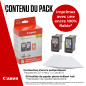 Canon Pack Encre & Papier - PG-540/CL-541 Cartouches d'encre Authentiques pour imprimante - 2 Packs (1 x Noir, 1 x Couleur) & Pa